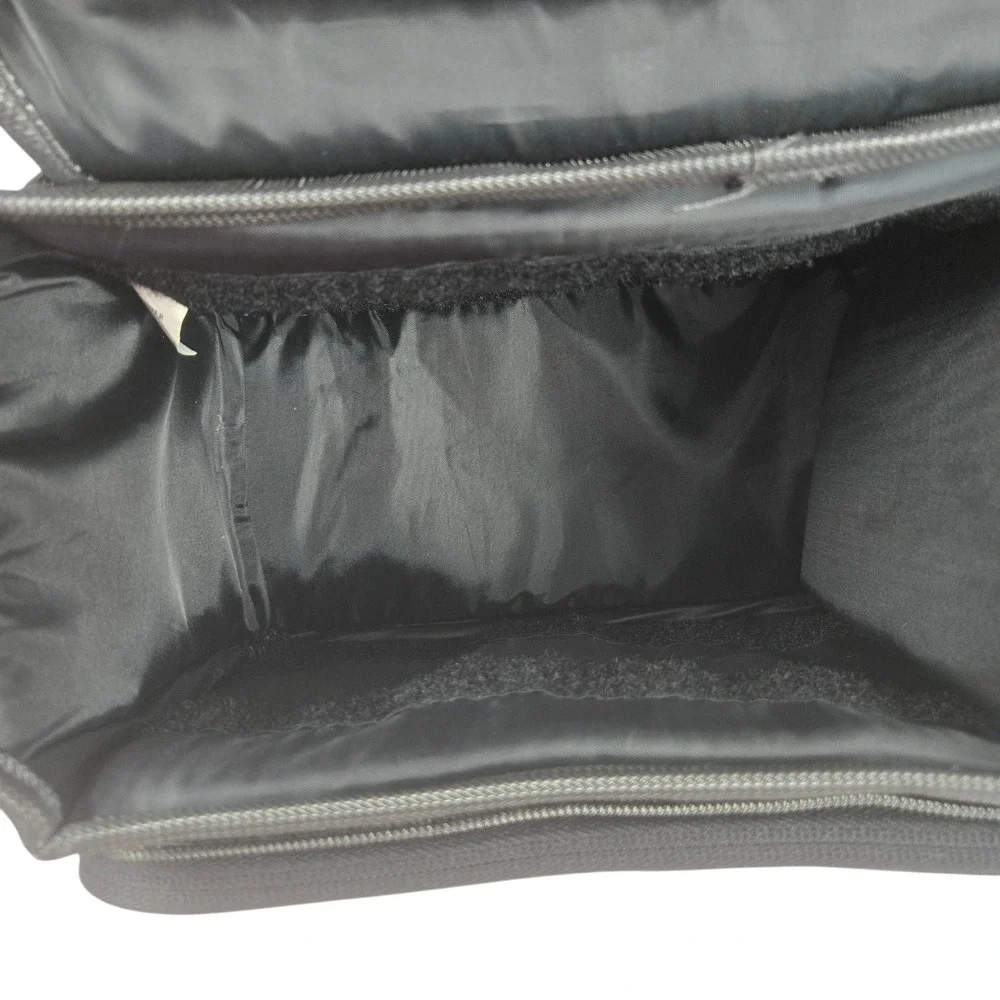 Vtg 90s Eddie Bauer Camera Shoulder Bag Black/Gray Nylon Lg 14x7x7 w Pockets